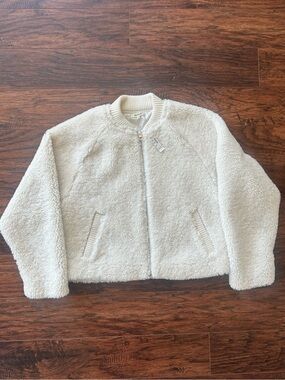 Madewell Off-White Sherpa Zip Jacket